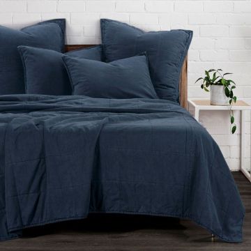 Picture of Stonewashed Cotton Canvas Coverlet - Denim - King