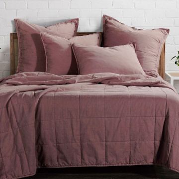 Picture of Stonewashed Cotton Canvas Coverlet - Sarsaparilla - King