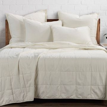 Picture of Stonewashed Cotton Canvas Coverlet - Natural - Twin