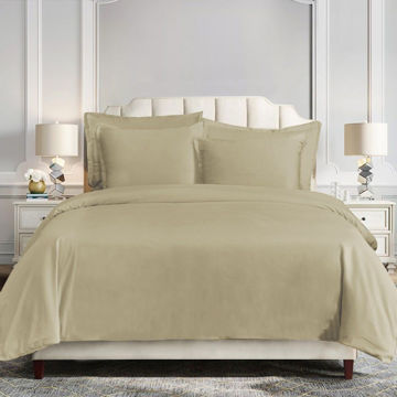 Picture of Velvet 3-Piece Duvet Cover Set - Oatmeal - Super Queen