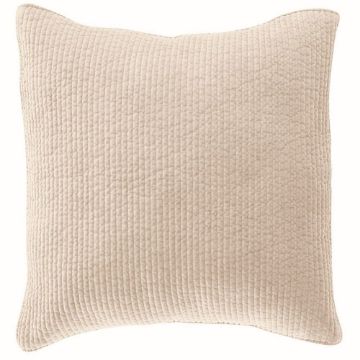 Picture of Stonewashed 27" x 27" Cotton Velvet Quilted Euro Sham - Light Tan
