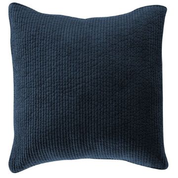 Picture of Stonewashed 27" x 27" Cotton Velvet Quilted Euro Sham - Navy