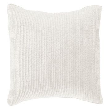 Picture of Stonewashed 27" x 27" Cotton Velvet Quilted Euro Sham - Vintage White