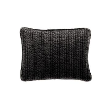 Picture of Stonewashed 12" x 16" Cotton Velvet Boudoir Pillow - Black