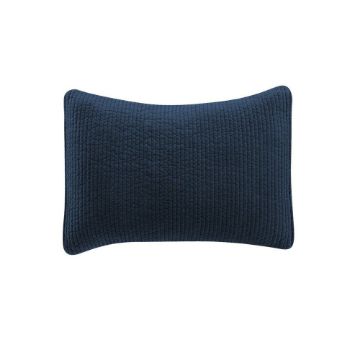 Picture of Stonewashed 12" x 16" Cotton Velvet Boudoir Pillow - Navy