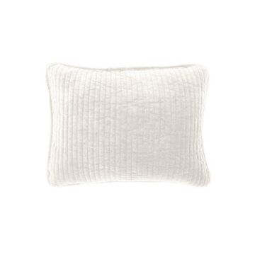 Picture of Stonewashed 12" x 16" Cotton Velvet Boudoir Pillow - Vintage White