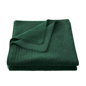 Picture of Stonewashed Cotton Velvet Quilt - Emerald - Twin