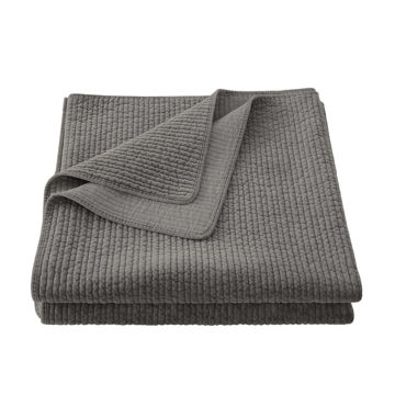 Picture of Stonewashed Cotton Velvet Quilt - Gray - Twin