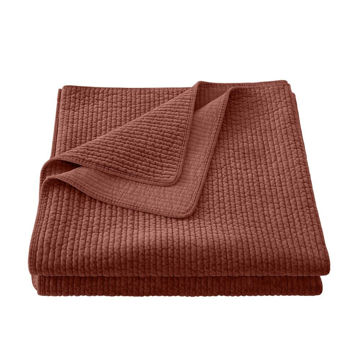 Picture of Stonewashed Cotton Velvet Quilt - Twin - Salmon