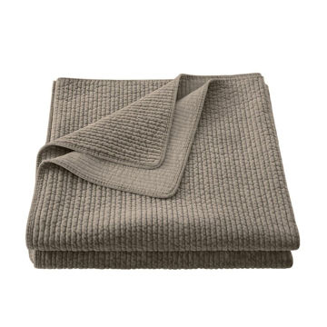 Picture of Stonewashed Cotton Velvet Quilt - Taupe - Twin