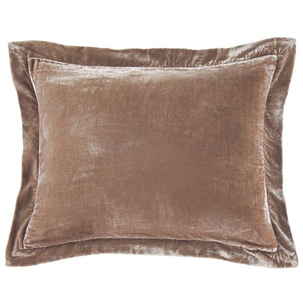 Picture of Stella Faux Silk Velvet Flanged Dutch Euro Pillow - Dusty Rose