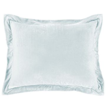 Picture of Stella Faux Silk Velvet Flanged Dutch Euro Pillow - Icy Blue