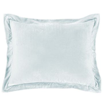 Picture of Stella Faux Silk Velvet Flanged Dutch Euro Pillow - Icy Blue