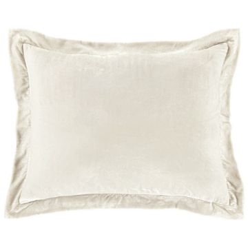 Picture of Stella Faux Silk Velvet Flanged Dutch Euro Pillow - Stone