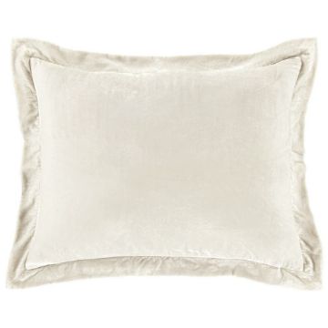 Picture of Stella Faux Silk Velvet Flanged Dutch Euro Pillow - Stone