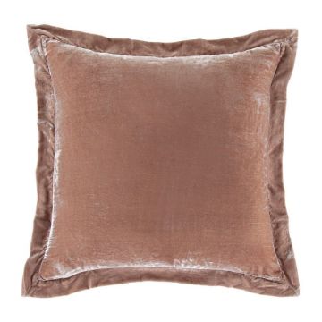 Picture of Stella Faux Silk Velvet Flanged Euro Sham - Dusty Rose