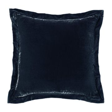 Picture of Stella Faux Silk Velvet Flanged Euro Sham - Midnight Blue