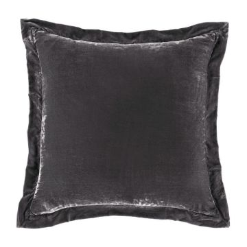 Picture of Stella Faux Silk Velvet Flanged Euro Sham - Dark Slate