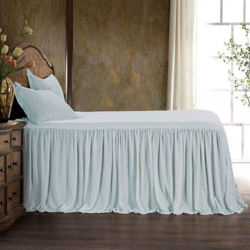 Picture of Stella Faux Silk Velvet Bedspread Set - Icy Blue