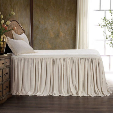 Picture of Stella Faux Silk Velvet Bedspread Set - Stone