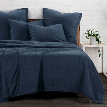 Picture of Stonewashed Cotton Canvas Coverlet Set - Denim