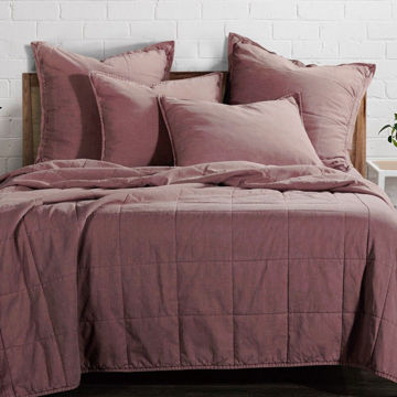 Picture of Stonewashed Cotton Canvas Coverlet Set - Sarsaparilla