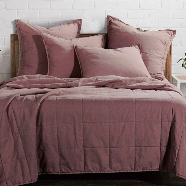 Picture of Stonewashed Cotton Canvas Coverlet Set - Sarsaparilla