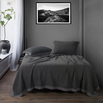 Picture of Waffle Weave 3-Piece Cotton Coverlet Set - Slate