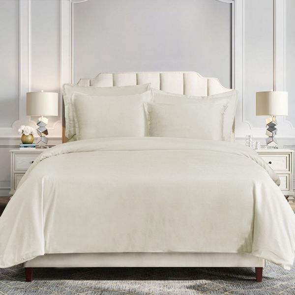 Picture of Velvet 3-Piece Duvet Cover Set - Cream