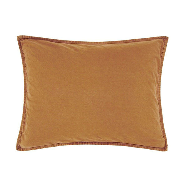 Picture of Stonewashed Cottona Canvas Pillow Sham - Terracotta