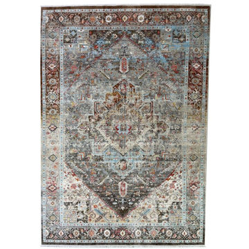 Picture of Plains Collection Brown Blue 100% Polypropylene Machine Tufted Transitional Rug