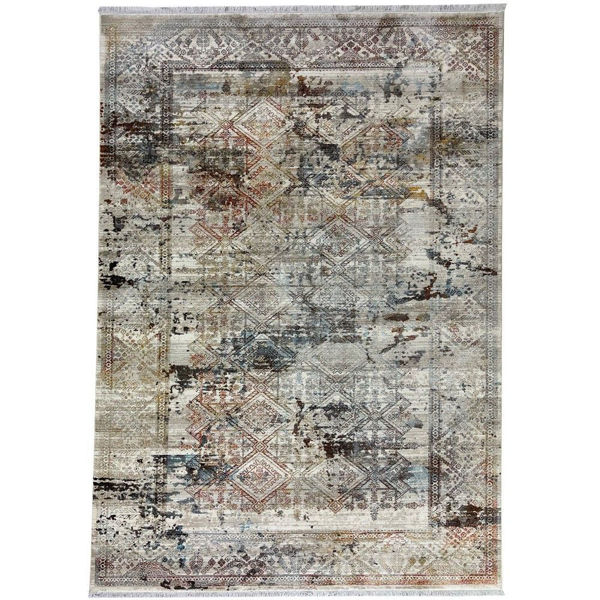 Picture of Plains Collection Beige Blue  100% Polypropylene Machine Tufted Transitional Rug