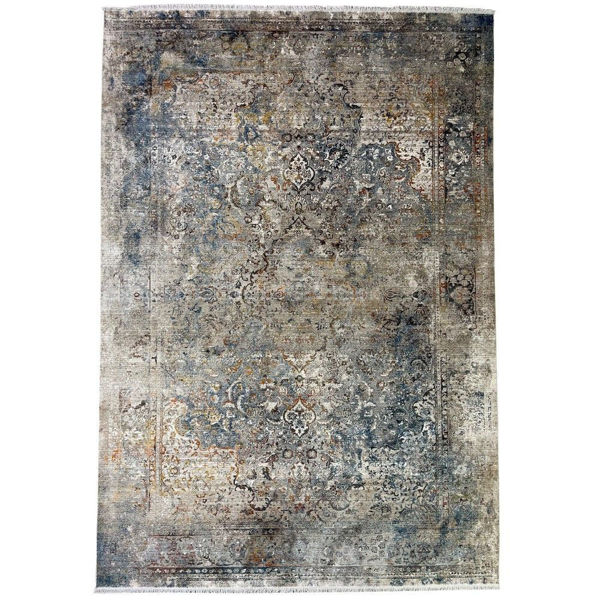 Picture of Plains Collection Beige Navy 100% Polypropylene Machine Tufted Transitional Rug