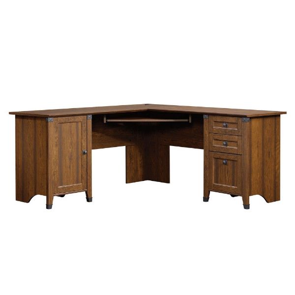 Picture of Carson Forge Corner Computer Desk - Washington Cherry