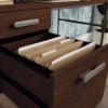Picture of Radial Single Pedestal Desk - Umber Wood