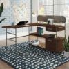 Picture of Radial L Desk - Umber Wood