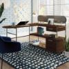 Picture of Radial L Desk - Umber Wood