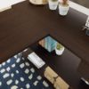 Picture of Radial L Desk - Umber Wood