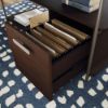 Picture of Radial L Desk - Umber Wood