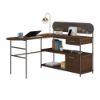 Picture of Radial L Desk - Umber Wood