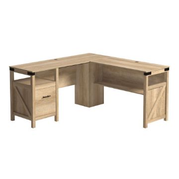 Picture of Bridge Acre Rustic Farmhouse L-Desk - Orchard Oak