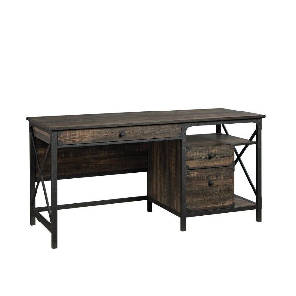 Picture of Steel River Computer Desk - Carbon Oak