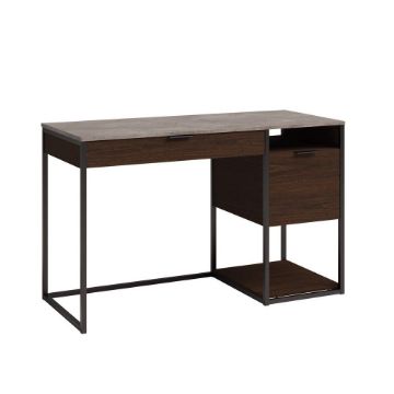 Picture of International Lux Single Pedestal Desk - Umber Wood