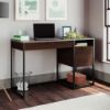 Picture of International Lux Single Pedestal Desk - Umber Wood