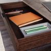 Picture of International Lux Single Pedestal Desk - Umber Wood