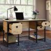 Picture of Steel River Double Pedestal Desk - Milled Mesquite