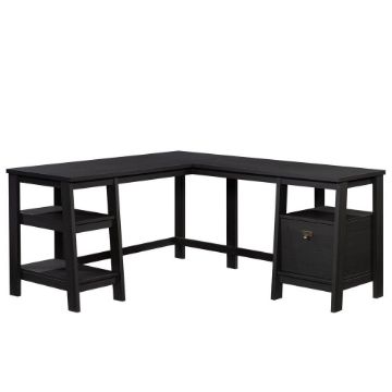 Picture of Trestle L-Desk - Raven Oak