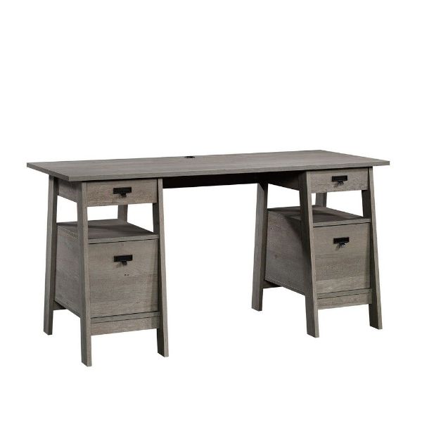 Picture of Trestle Executive Trestle Desk - Mystic Oak