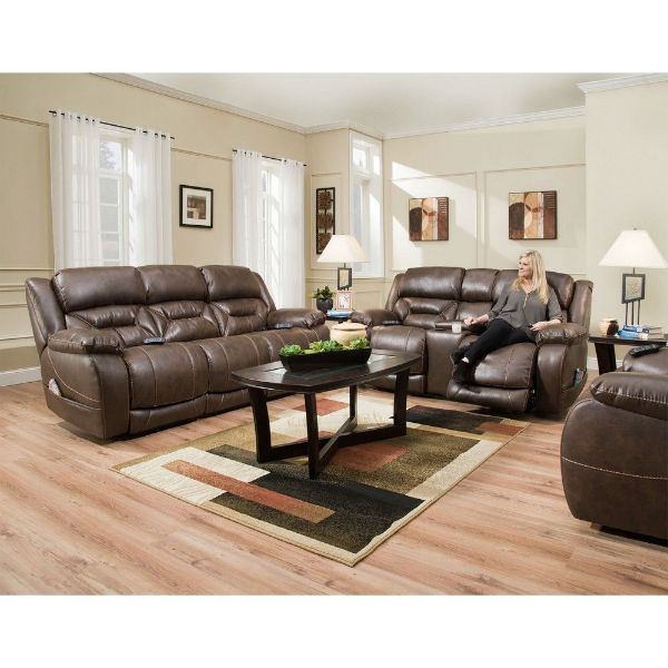 Enterprise Triple Power Reclining Loveseat Walnut American Home