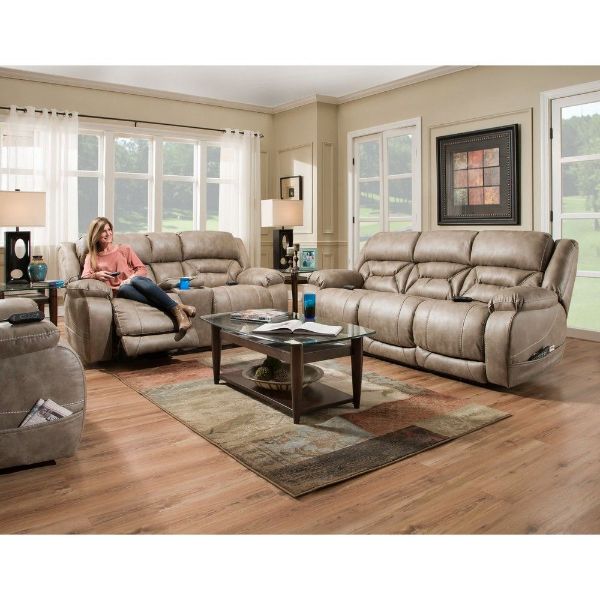 Enterprise Triple Power Reclining Sofa Mushroom American Home